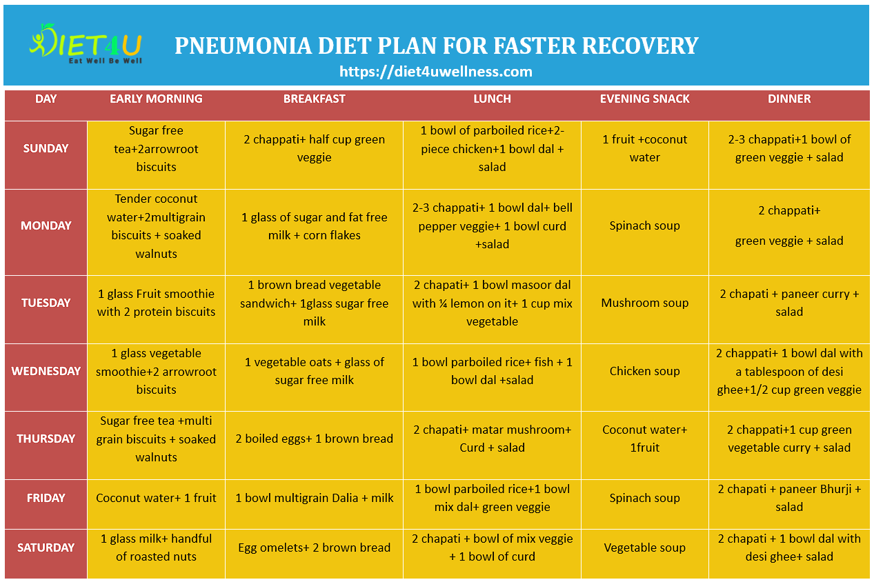 Pneumonia diet plan 